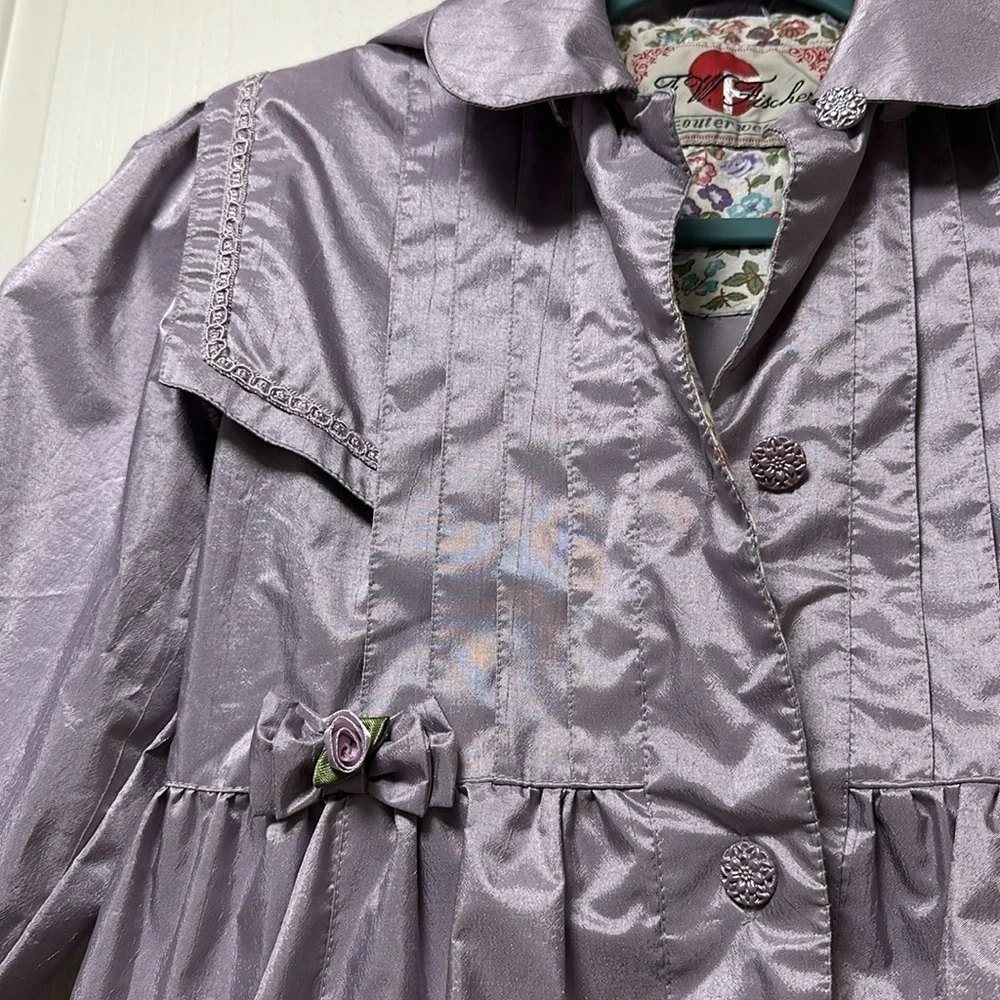 F.W. FISCHER Girls Dressy Lavender Rain Coat Sz 6X